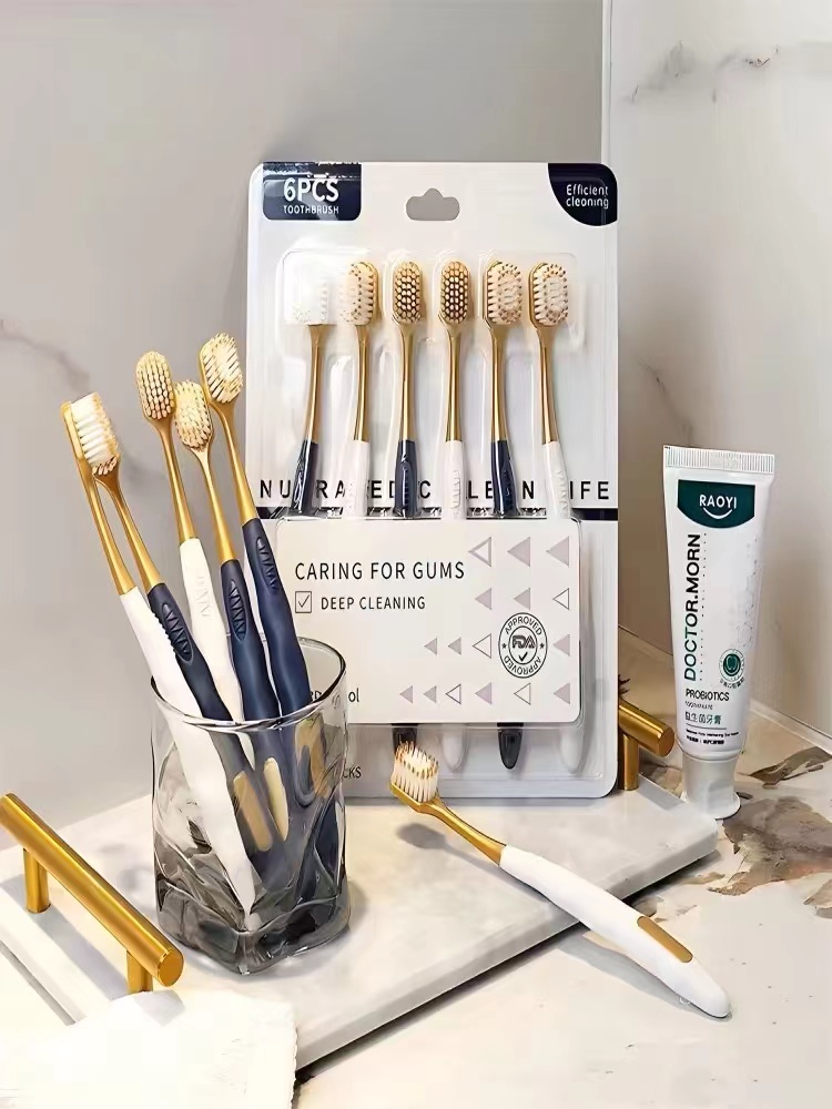Bamboo Toothbrush Set - Escova de dentes adulto cabelo macio