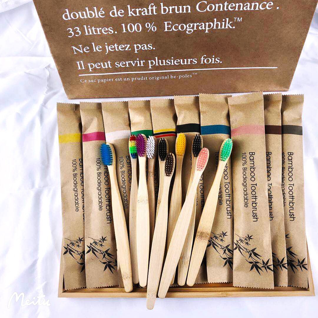 Bamboo Toothbrush Set - Escova de Dentes de Bambu Reutilizável,