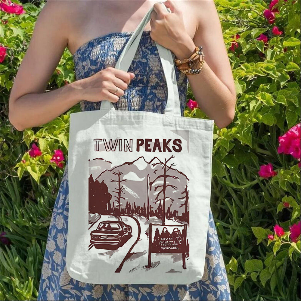 Twin Peaks Canvas Tote Bags Im - Sustainable Living Zero Waste avaliação e preço