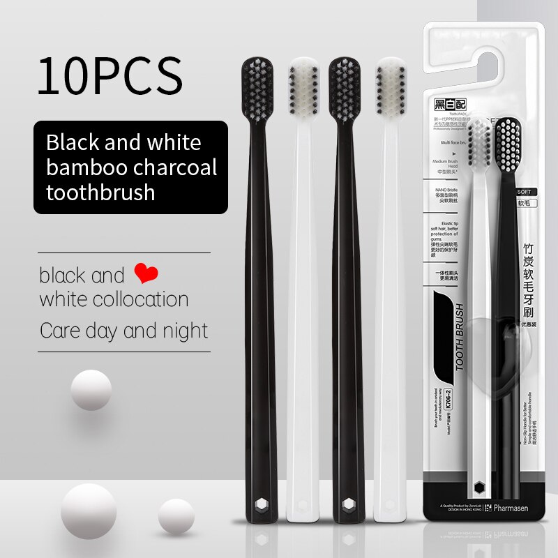 10 peças escova de carvão de b - Bamboo Toothbrush Set avaliação e preço