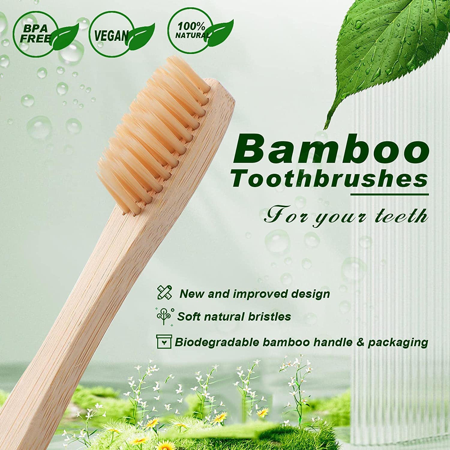100 pçs logotipo personalizado - Bamboo Toothbrush Set avaliação e preço